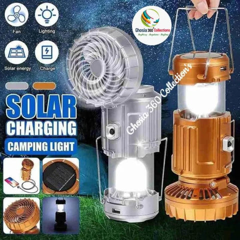 Multifunctional Camping Lantern & Fan – Portable LED Light with Detachable Fan, USB Rechargeable