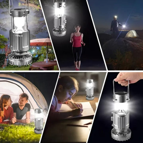 Multifunctional Camping Lantern & Fan – Portable LED Light with Detachable Fan, USB Rechargeable