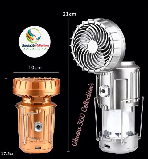 Multifunctional Camping Lantern & Fan – Portable LED Light with Detachable Fan, USB Rechargeable