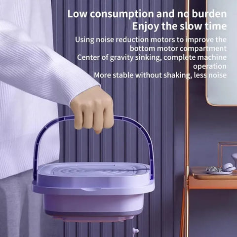 Portable Mini Washing Machine – Foldable Compact Washer with 3 Modes, USB Powered