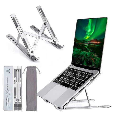 Aluminum Foldable Laptop Stand – Adjustable & Portable Riser for Laptops, MacBook & Tablets